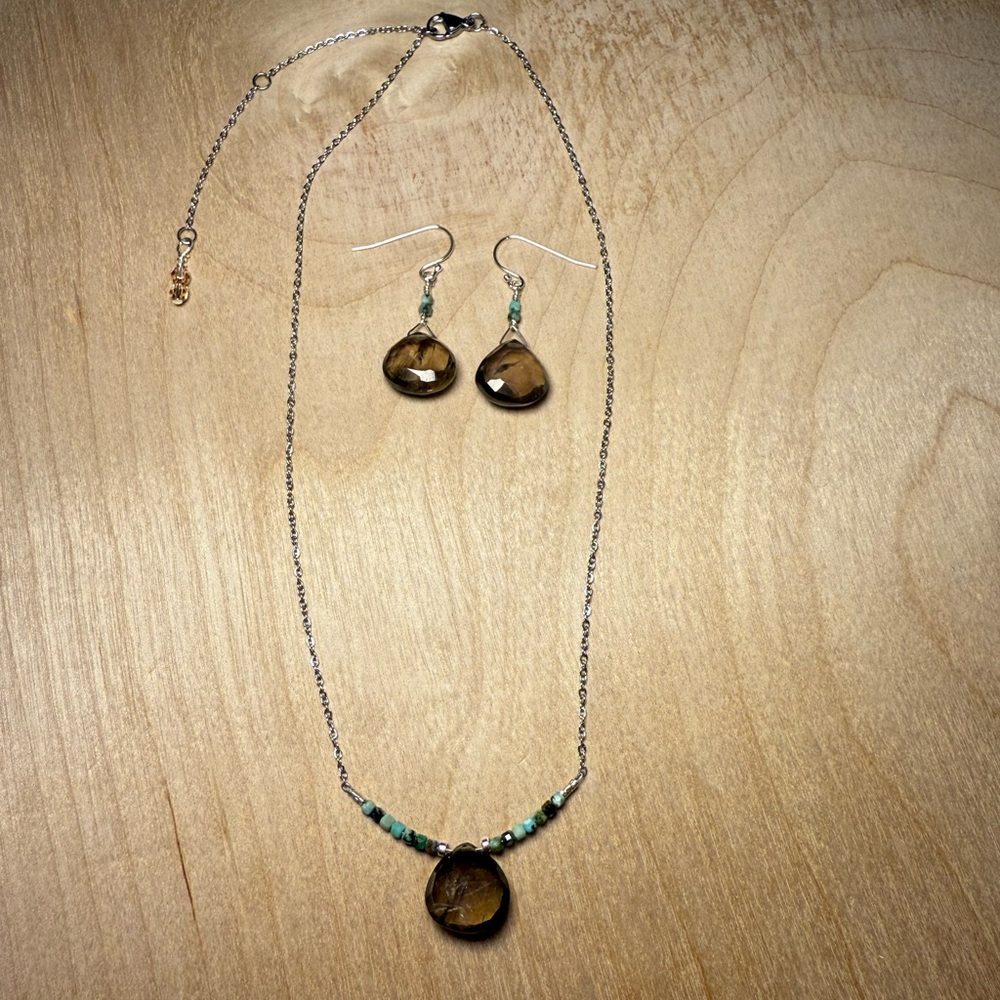 Smokey Topaz and Turquoise‎ set